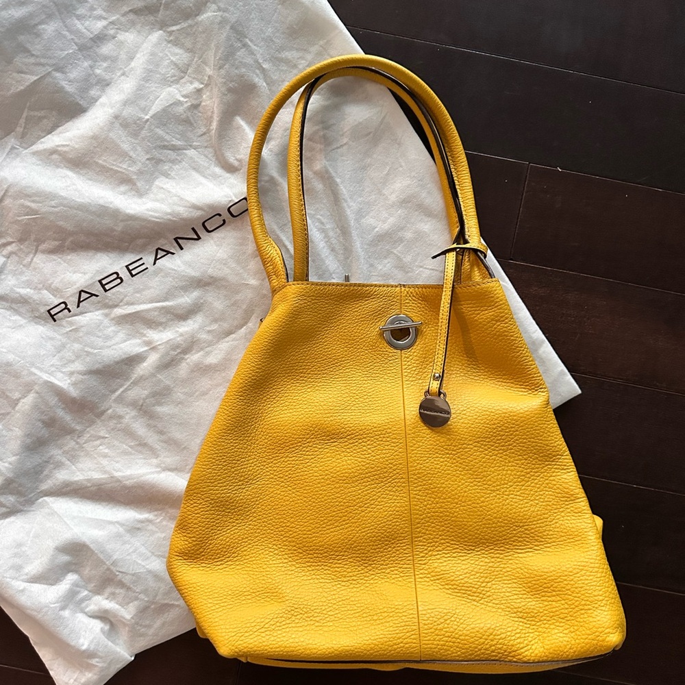 Genuine Leather Shoulder Bag by Rabeanco. New with dust/storage bag.
